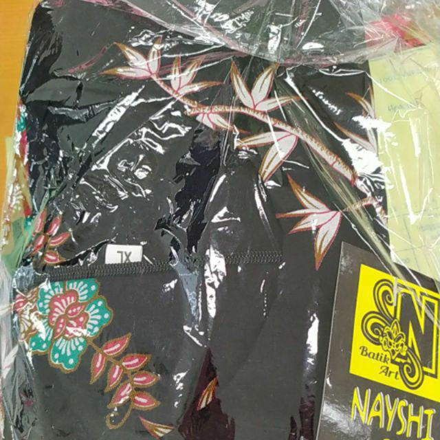 Blouse Batik Wanita Atasan Batik Peplum Terompet Lonceng Sogan Blarak Seno Kipas Cendrawasih Merak