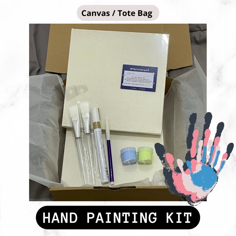 DIY HAND PAINTING KIT CANVAS / TOTE BAG / COUPLE / FAMILY / HAMPERS GIFT