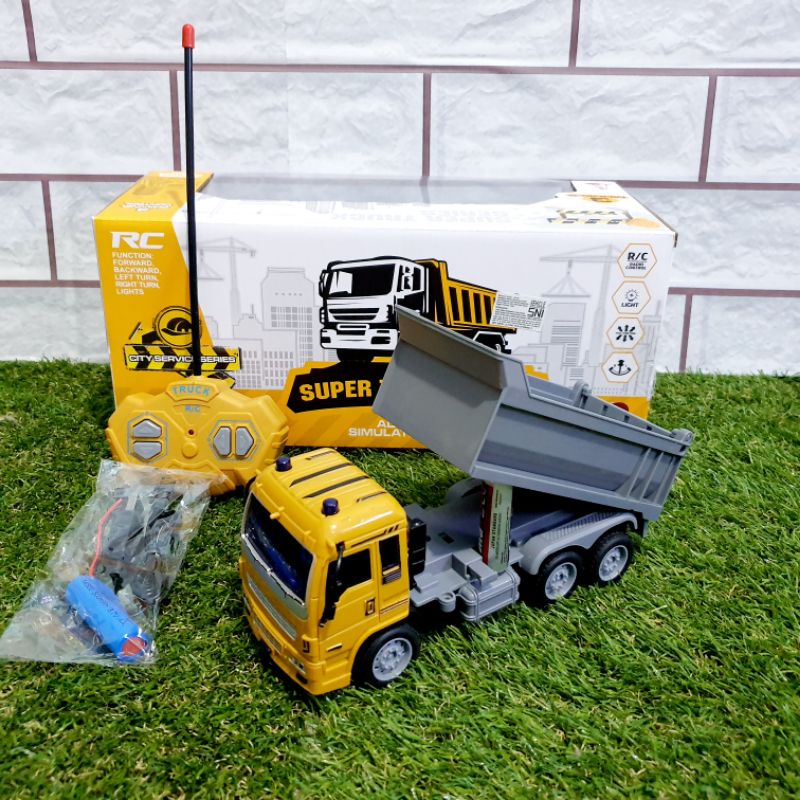 RC DUMP TRUK KONTRUKSI BATRE CHARGE - MAINAN RC MOBIL - crane