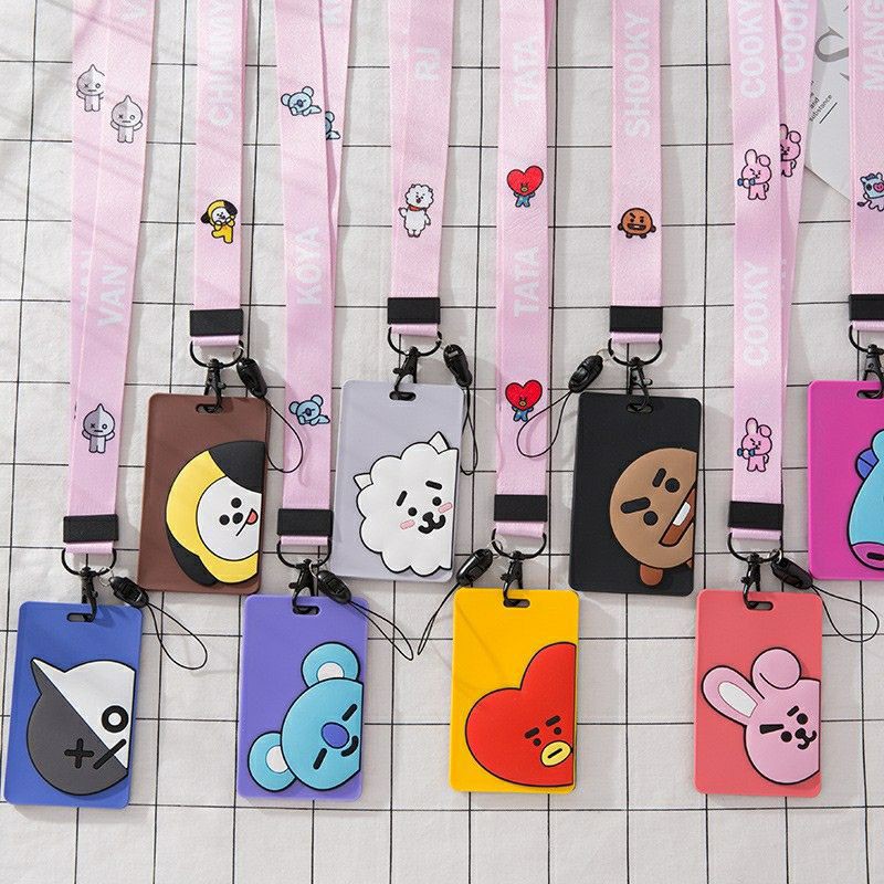 UNOFFICIAL BT21 ID CARD HOLDER WITH LANYARD NECK STRAP