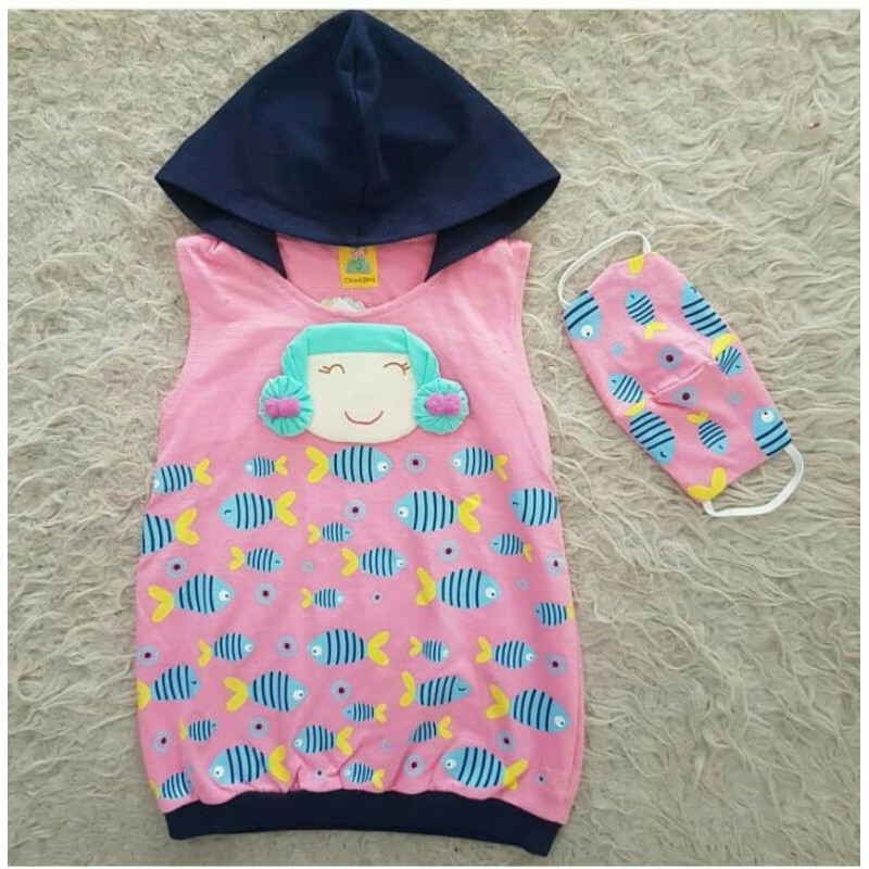 Baju anak hoodie masker dres anak setelan baju bayi grosir baju anak murah unik kaos anak piyama