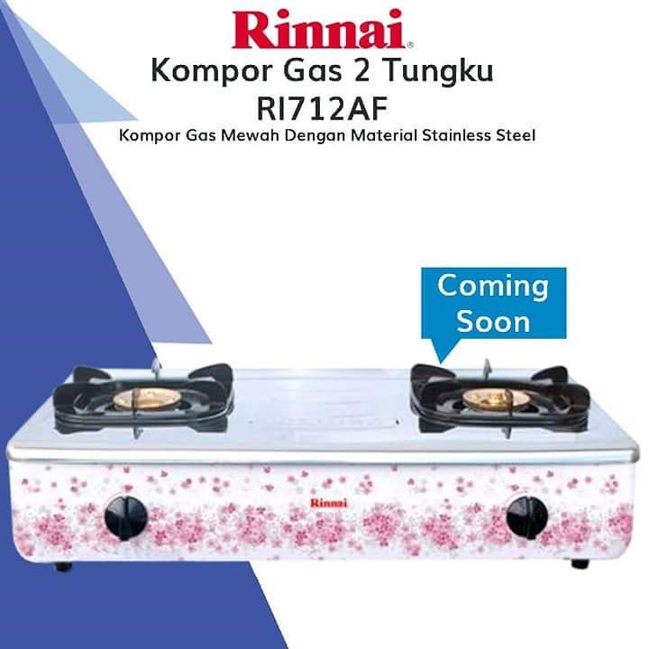 RINNAI RI-712AF Kompor Gas 2 Tungku Stainless Steel