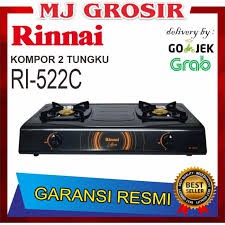 KOMPOR GAS RINNAI RI 522C / RI522C / RI 522 C [2 TUNGKU] (GARANSI RESMI)