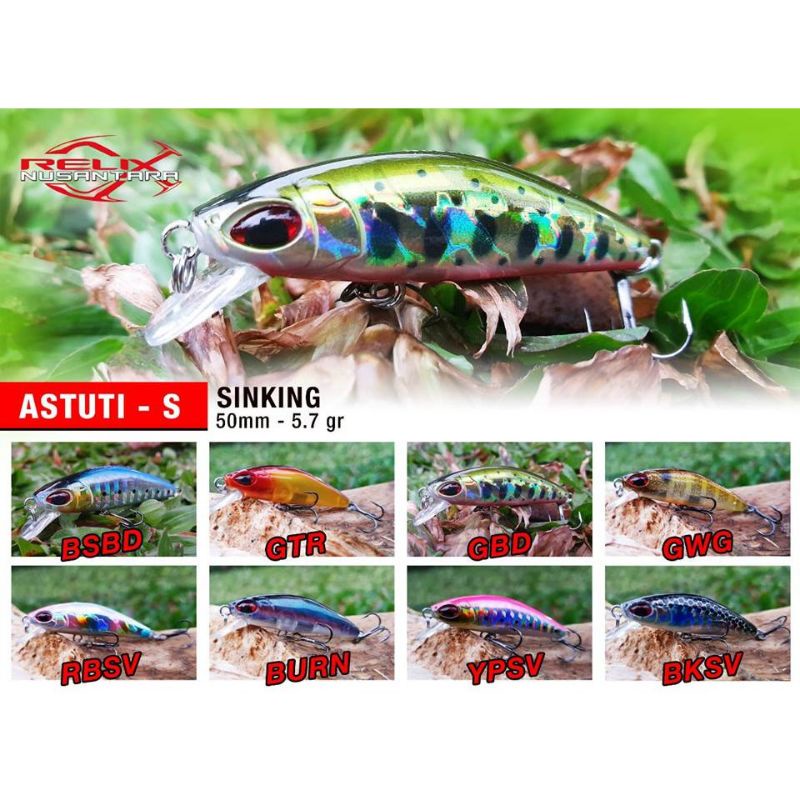 Lure Minnow ASTUTI S 5cm 5.7gram dari Relix Nusantara