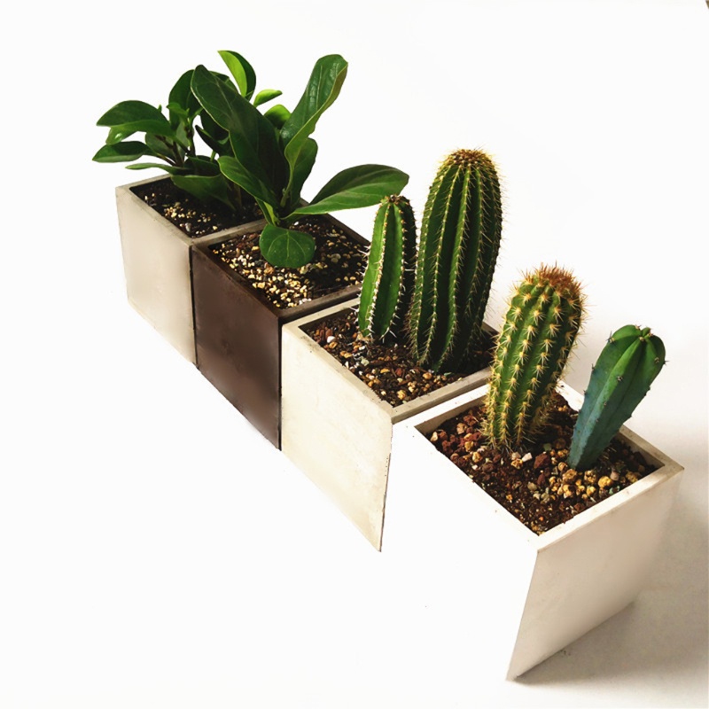 SIY  Large 12cm Square Concrete Flower Pot Silicone Mold Succulent Planter Silicone Mold Homemade Succulent Plant Pot Molds