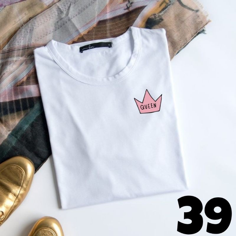 kaos t-shirt distro crown queen bordir