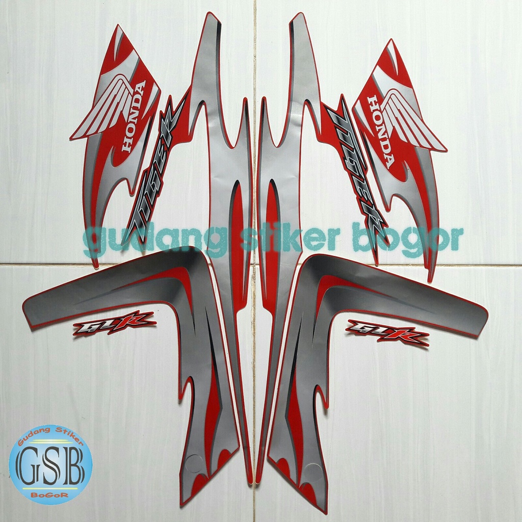 Striping Stiker Motor Honda Tiger Revo 2008 Merah