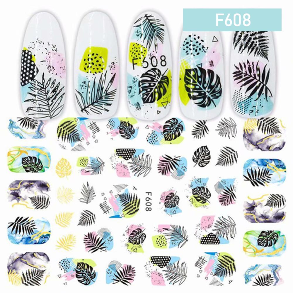 Timekey Stiker Kuku 3D Motif Hati / Huruf Untuk Dekorasi Nail Art / Manicure A6K7