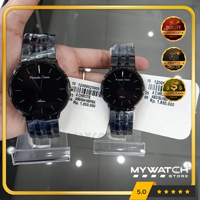 Jam Couple Alexandre Christie AC 8616 AC8616 Black Alexander Original