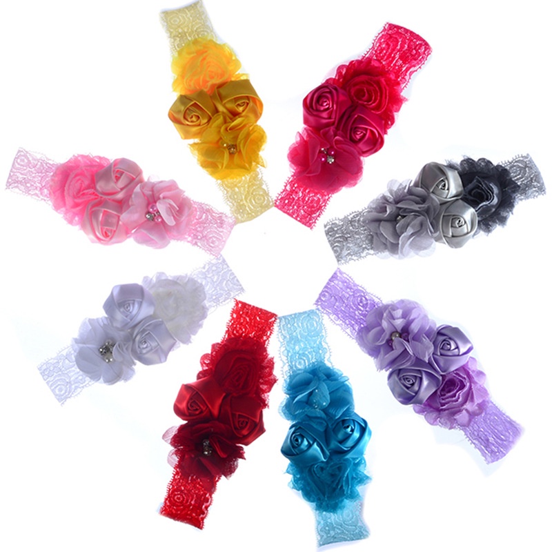 D58 Bandana bayi / headband bayi mixed flowers