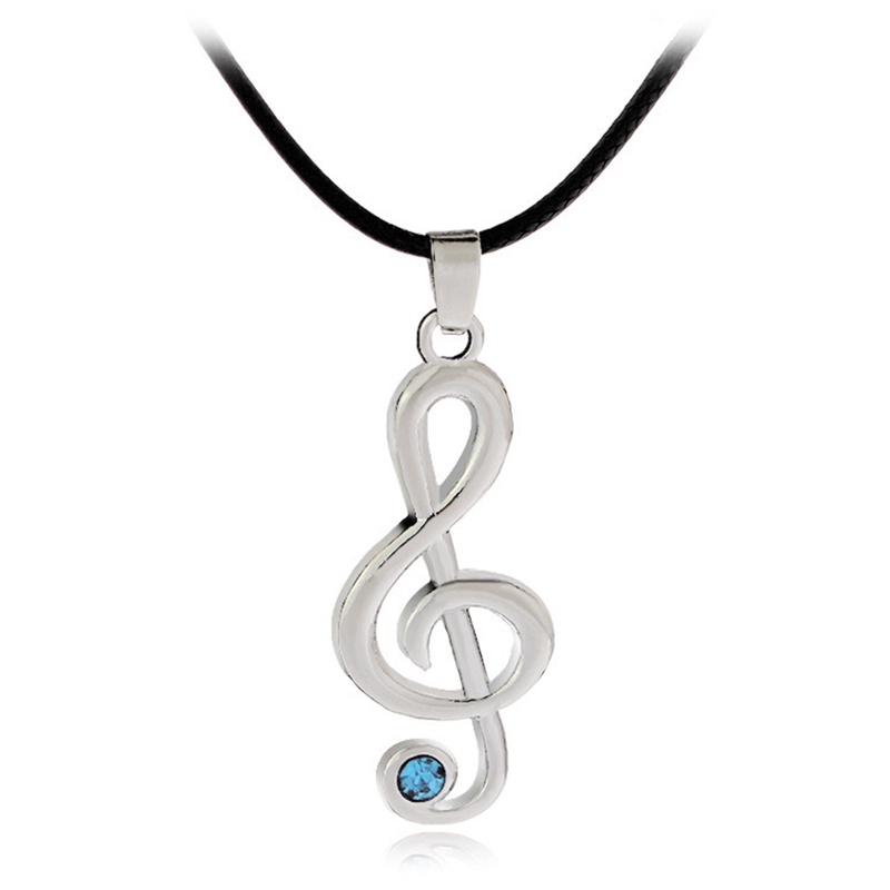 Kalung Tali Dengan Liontin Karakter Anime Miku Treble G Clef Untuk Pria Dan Wanita