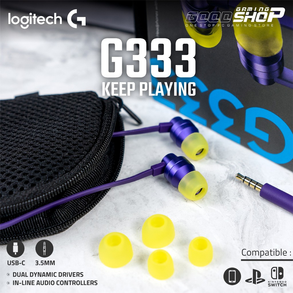 LOGITECH G333 / G-333 In-Ears Headphone with Mic - Gaming Headset