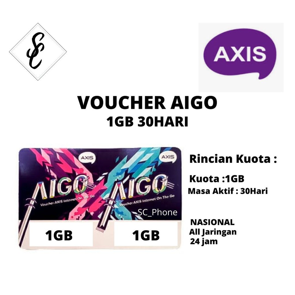 Voucher Axis Aigo 1gb 1 Bulan Shopee Indonesia