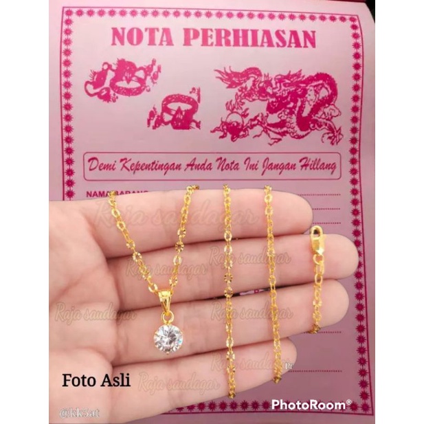 kalung emas muda kadar 88.9 ada surat,(kalung Nuri M1),kalung perhiasan mirip emas asli,kalung berlapis emas 24 K.kalung titanium asli anti luntur anti karat