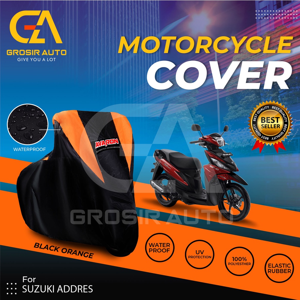 Sarung Motor AVARON ADDRES Penutup Pelindung Body Cover Motor Warna Anti Air Merk Avaron