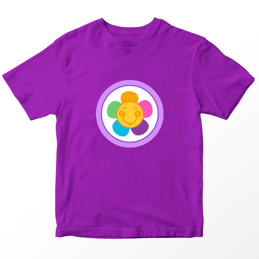 Kaos Care Bears Harmony Logo Bear Anak, Warna Ungu Umur 1-10 Tahun