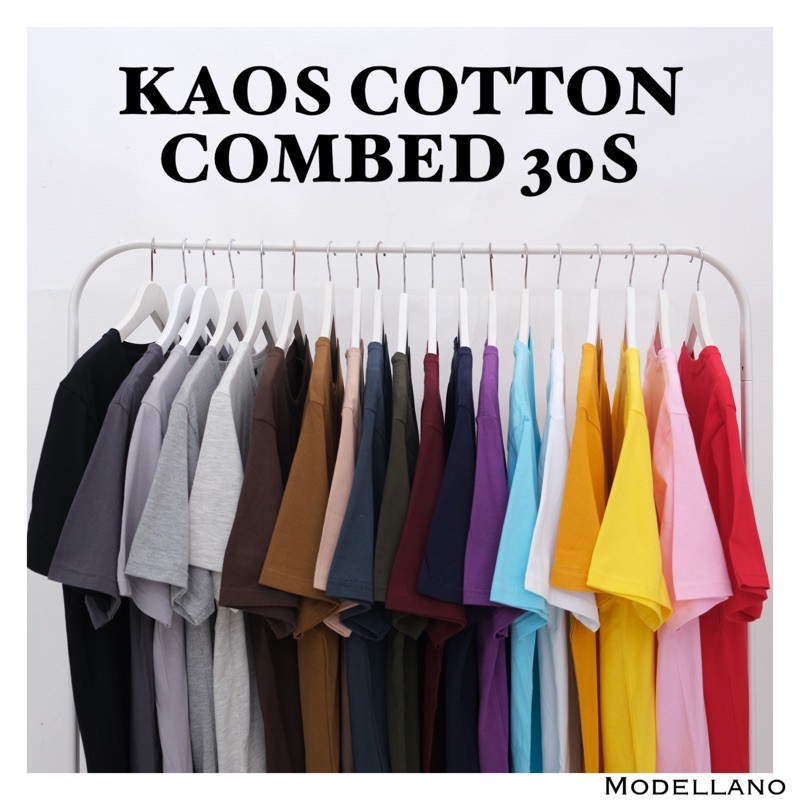 KAOS POLOS B COTTON COMBED 30S MURAH BASIC TEE UNISEX MURAH O NECK CASUAL DISTRO GROSIR ABG SALE