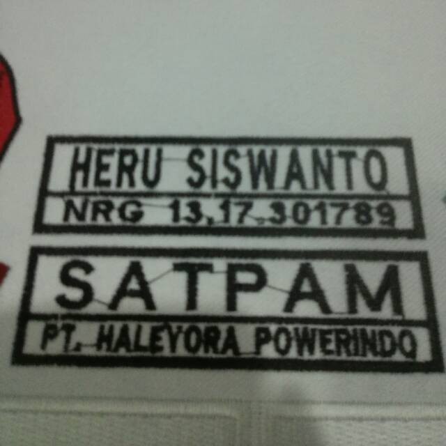 Patch bordir emblem nama dada satpam