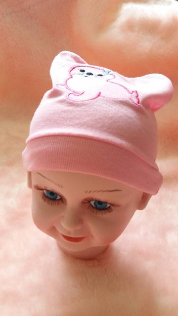 Topi Baby model Kupluk bahan kaus size 0-6bulan