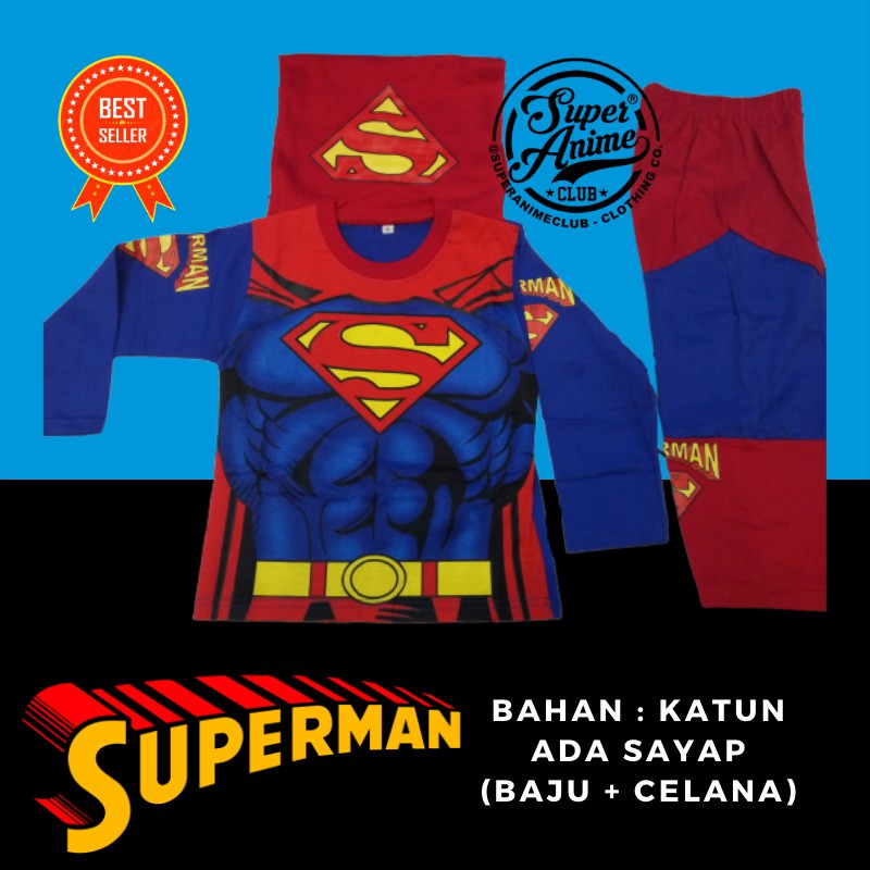 Baju Kostum Anak Karakter Superhero Murah Setelan Panjang Cowok Lakilaki Sayap