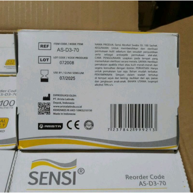 Alkohol swabs SENSI isi 100lembar