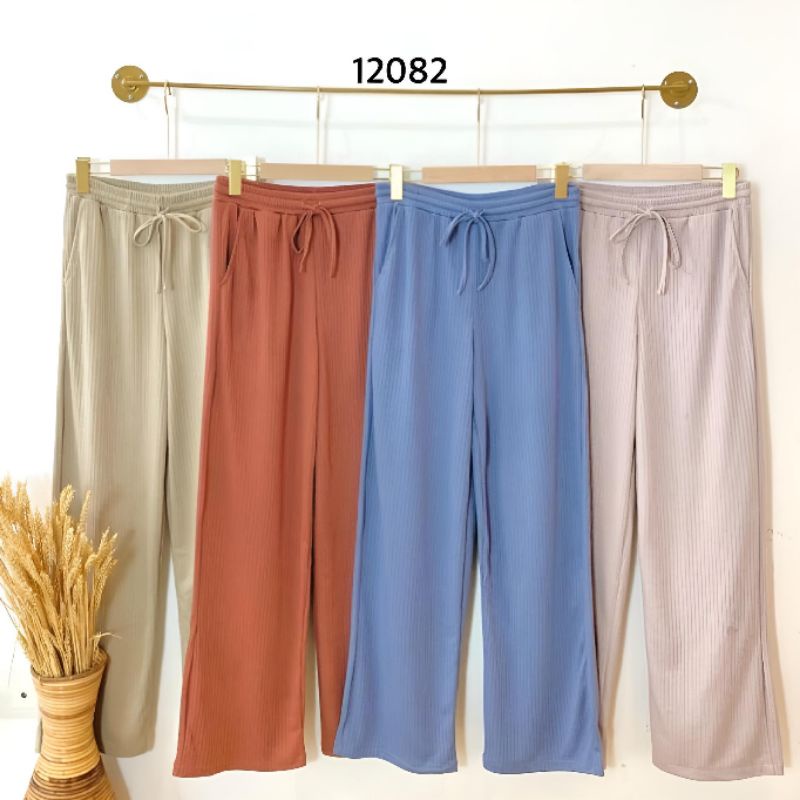 ALMD Elora Knit Pants, celana kulot knit wanita panjang import premium