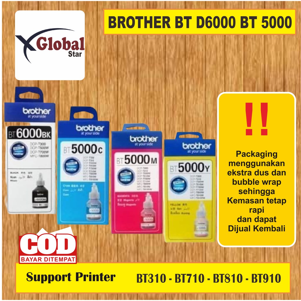 1 SET 4 PCS | Tinta Brother BT d6000bk BT5000 PREMIUM(COMPATIBLE) FOR DCP - T310 , DCP -T510W , DCP-T710W , DCP-T810W- SET