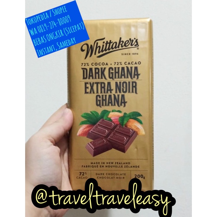 

COKELAT- WHITTAKER’S WHITTAKERS CHOCOLATE DARK GHANA 72% COCOA 200G -COKELAT.