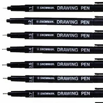 

Pendrawing- Snowman Drawing Pen - Hitam, 0.1Mm -Drawing-Pen.