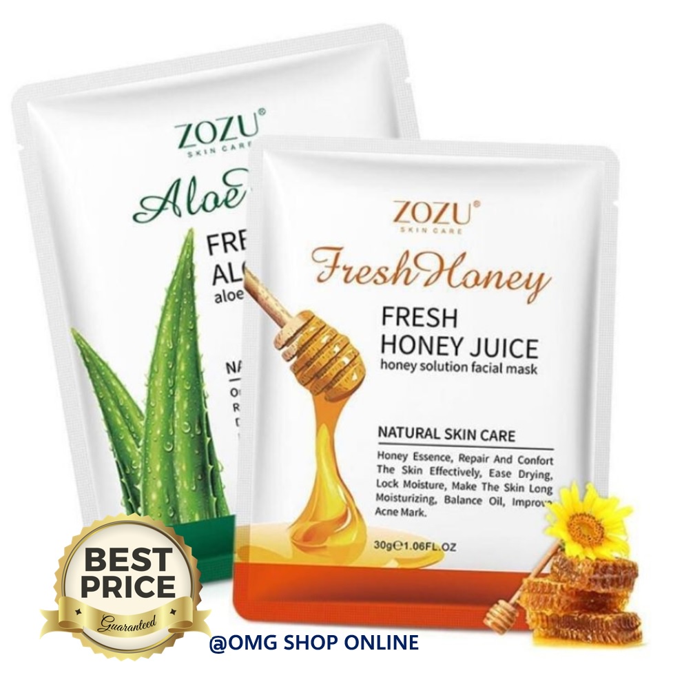 Masker Wajah ZOZU Fresh Juice Mask – Masker Wajah Aloevera dan Honey Sheet Mask / Masker Wajah Pemutih dan Glowing Masker ZOZU Whitening Natural Face Mask / Masker Wajah Organik Viral Tiktok Anti Komedo ORIGINAL Skincare Pria Wanita