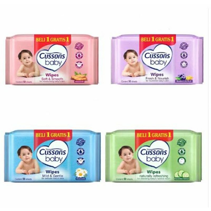 CUSSONS BABY WIPES 50 SHEETS [BUY 1 GET 1 FREE