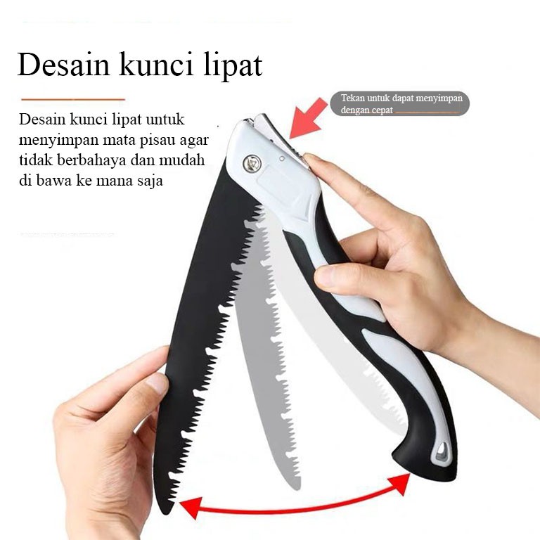 Gergaji Kayu Lipat Premium Anti Karat Folding Saw Potong Kayu Dahan