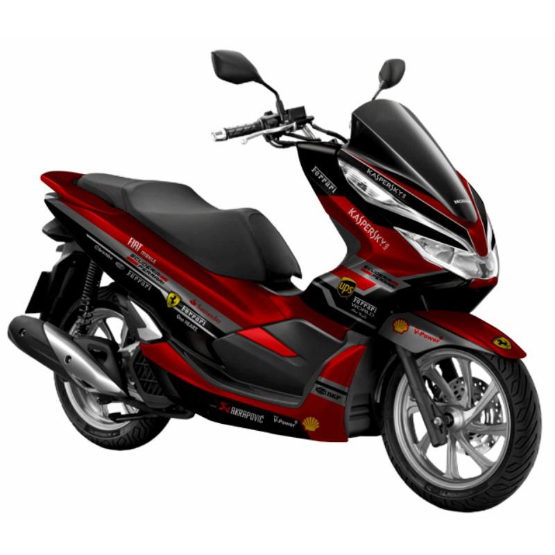 Decal Sticker Motor Honda Pcx merah Ferrari
