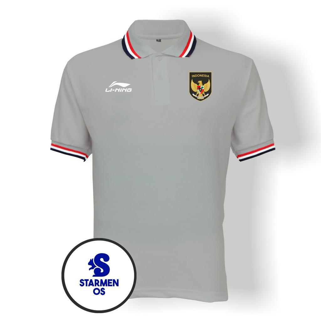 Kaos Wangki Polo T-Shirt Pria Kerah 3 List Logo GARUDA INDONESIA SEA GAMES 2023 AND Ll NING