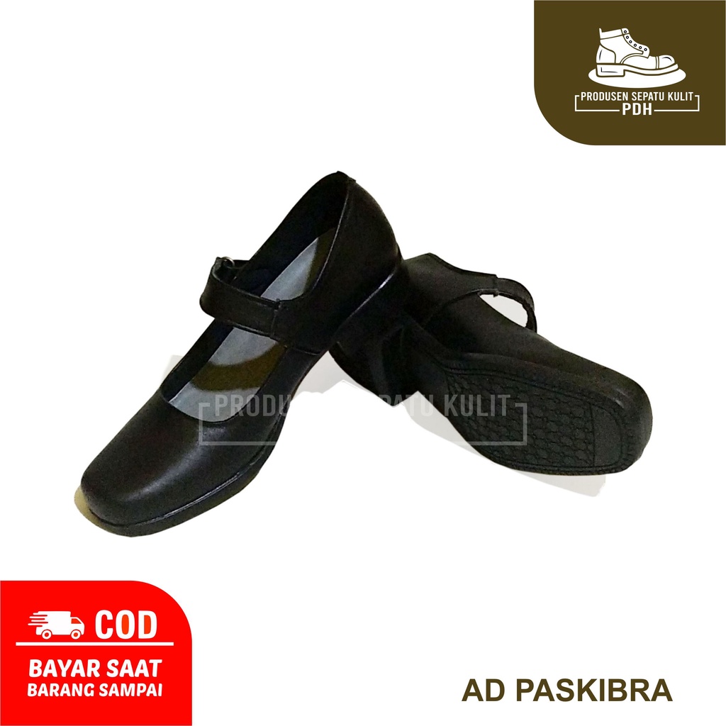 (JUMBO 36 - 43 44 45 46 47) SEPATU PASKIBRA PANTOFEL HITAM WANITA CEWEK KULIT ASLI BIG SIZE SEPATU FORMAL WISUDA SEKOLAH PEREMPUAN