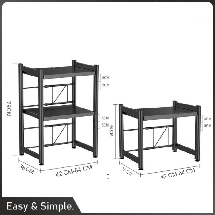 (COD)Rak Serbaguna Rak Microwave Rak Bumbu Dapur Portable Rak Panci Rak Oven Rak Besi Tempat Penyimpanan