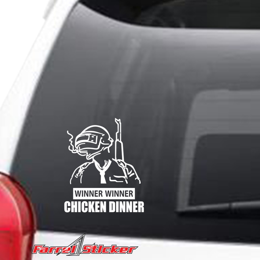 stiker kaca mobil sticker PUBG Chicken Dinner