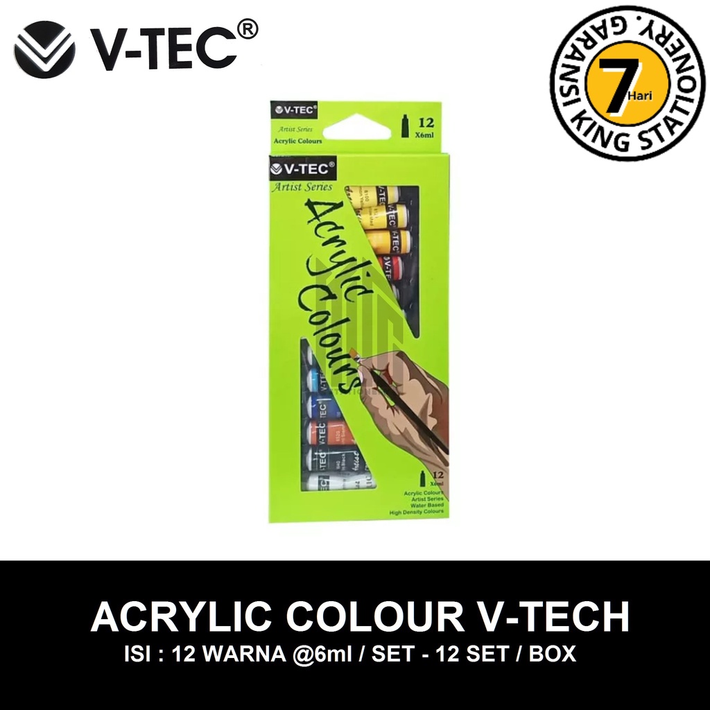 

CAT AKRILIK / ACRYLIC COLOUR 12 WARNA 6 ML V-TEC