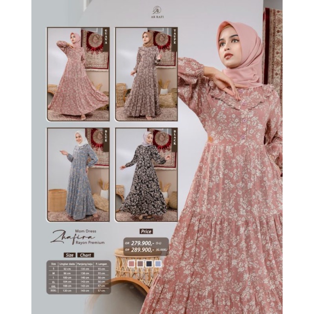 Arrafi Zhafira Dress Couple Mom  | Gamis Pasangan Ibu Motif Original Arrafi