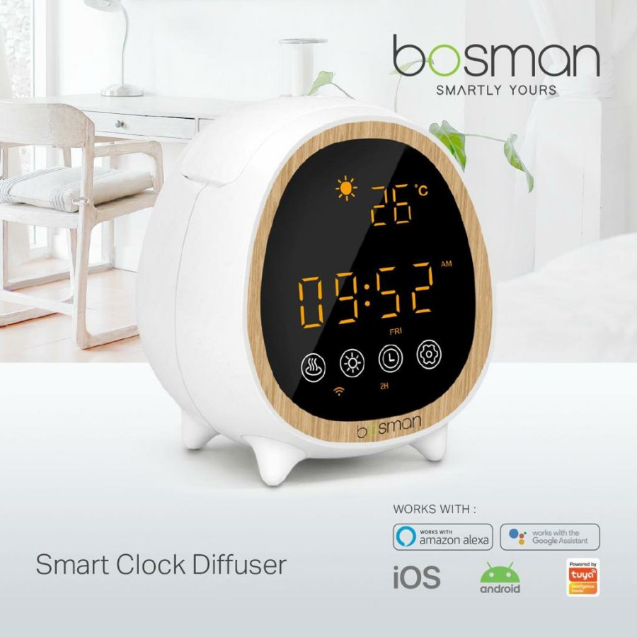 Bosman Smart Clock Diffuser - Aroma Terapi | Wifi | Smart Home