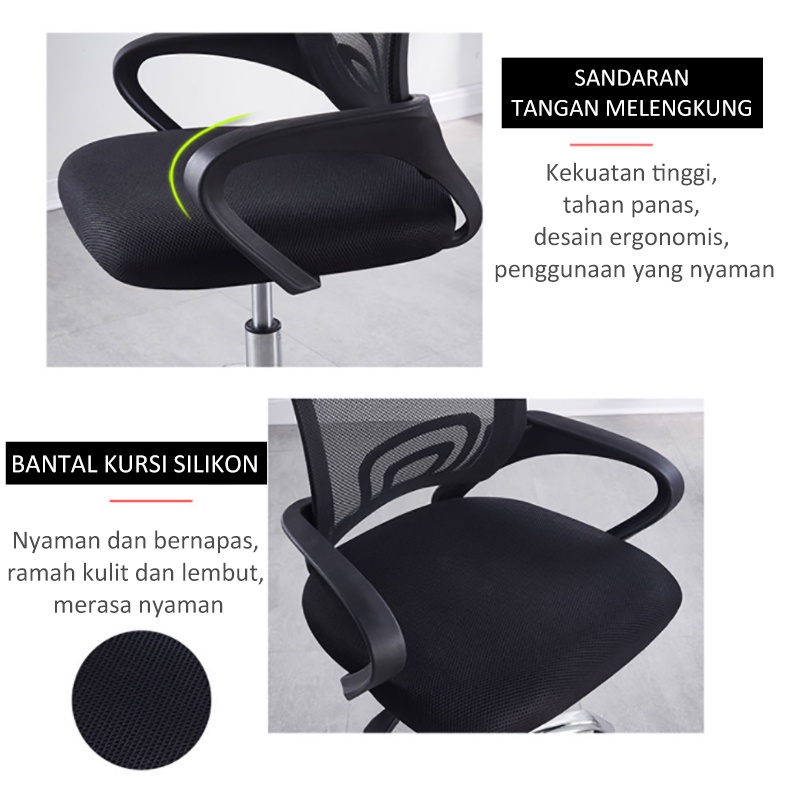 Weyon Sakura Kursi Kantor Mengangkat Kursi Kantor Kursi Mesh Dekompresi Nyaman Kursi Putar Ergonomis(A301)