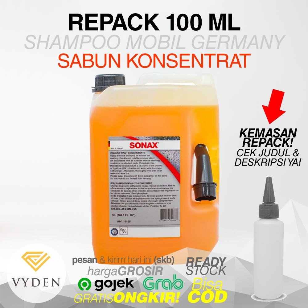 SONAX GLOSS Shampoo 100ml Repack Konsentrat Shampoo Mobil Busa Tebal Licin Kilap MURAH