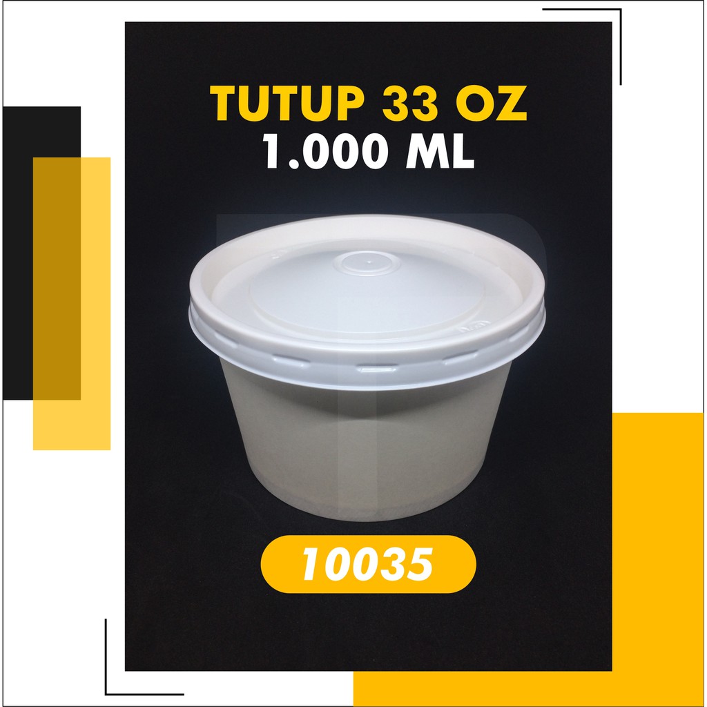 Tutup Paper Bowl 33 Oz 1000ml isi @25pcs / Lid Paper Bowl
