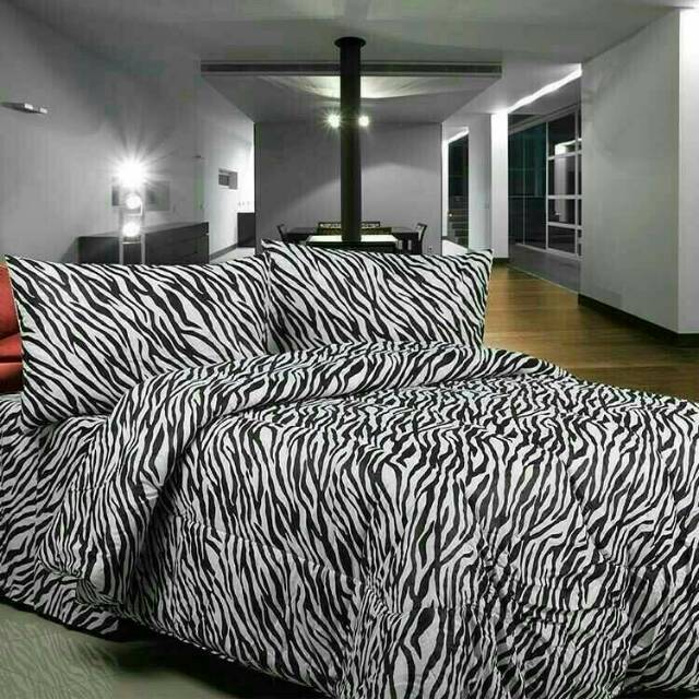 Sprei Lembut Hitam Putih Big Catur, Loreng #banyak motif pilihan