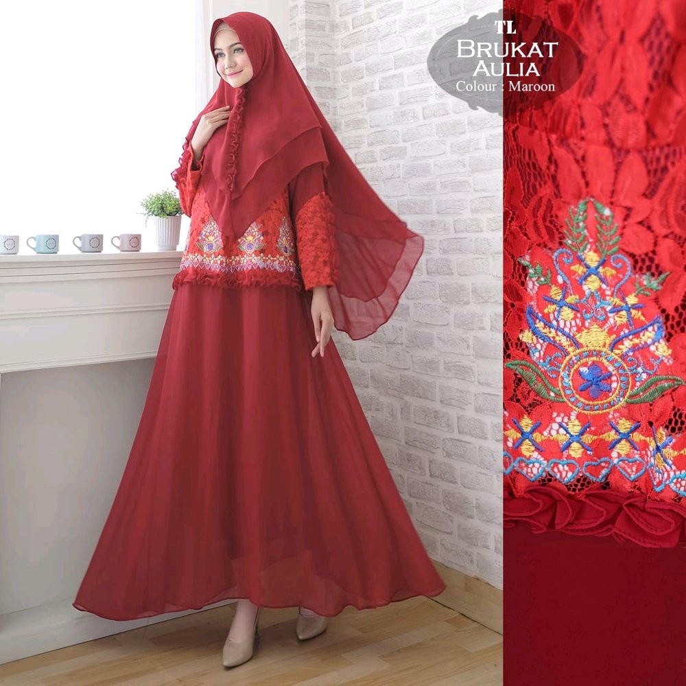SALE produk original gamis syari brukat aulia