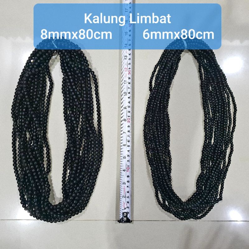 Kalung LIMBAT 80cm Batu Hitam Imitasi Per Lusin Grosir