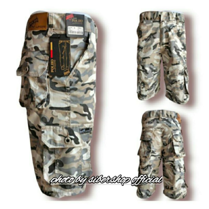 PROMO Celana Cargo Loreng Doreng Army TNI Kimpul Pria warna Putih size 27-38