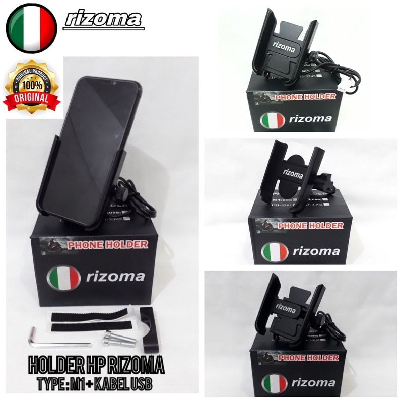 Holder Hp CR7 Mbk Rizoma Full Cnc Jepit Stang Dan Jepit Spion Universal Semua Motor / holder handphone KING DIAMOND89