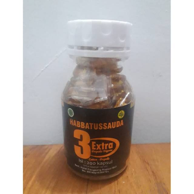 Habbatussauda 3 extra propolis trigona 200kpsl (jinten, zaitun &amp; madu) original