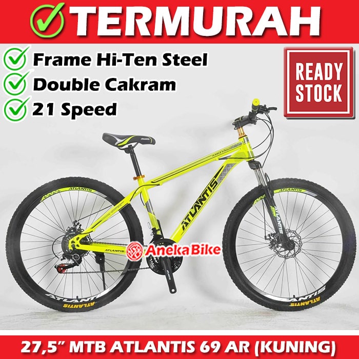 SEPEDA GUNUNG 27.5 inch ATLANTIS AT-730 AT-69 MTB SEPEDA GUNUNG MURAH PROMO-69 YELLOW